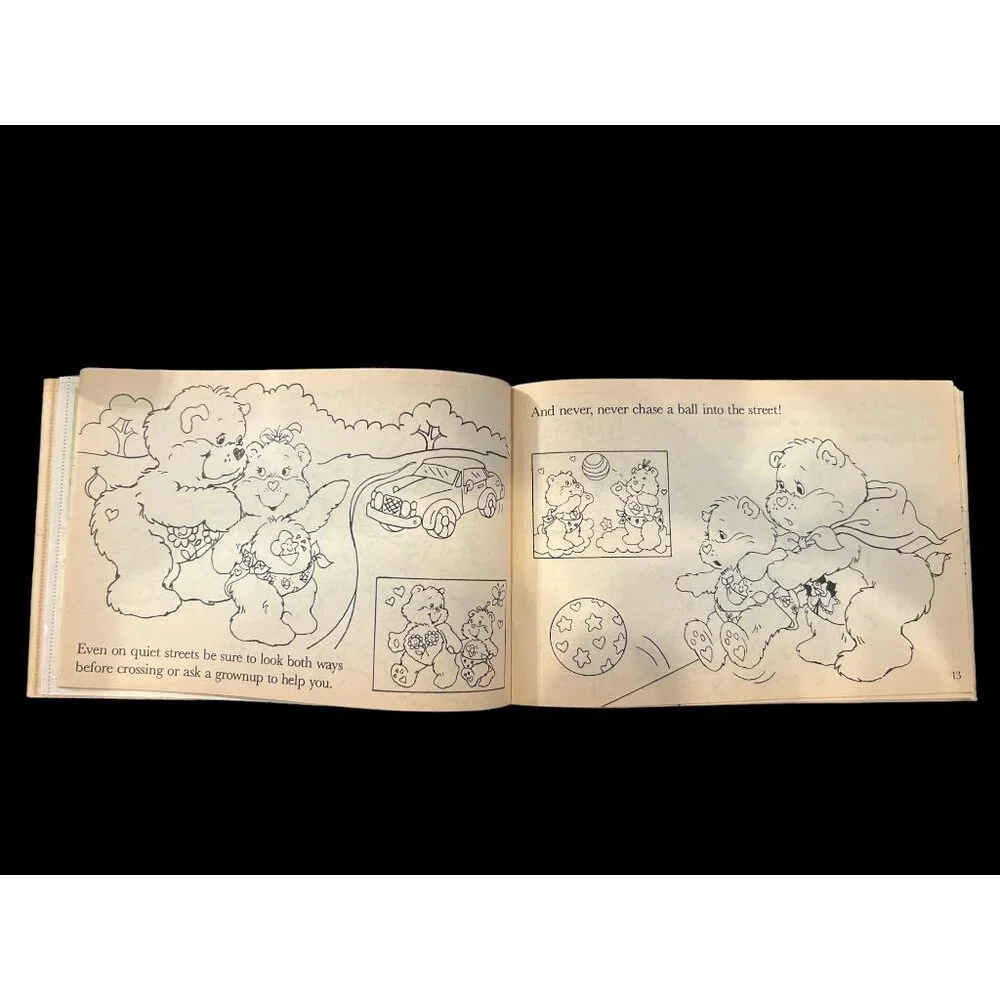 Care Bear Pizza Hut Exclusive Sticker Activity Book‎ Play It Safe 1984 NOS,